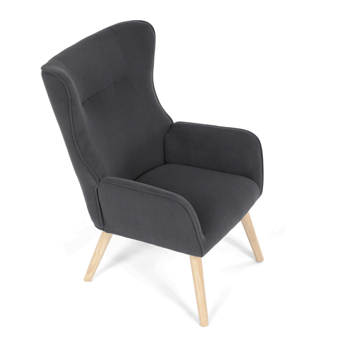 Křeslo ušák, šedá, manšestrová látka, AK-314 GREY2