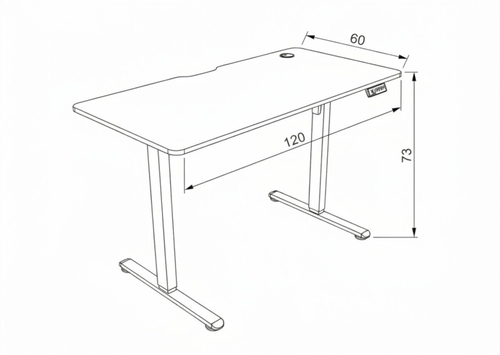 Ergonomický stůl s plynulou regulací výšky 120x60cm, melamin, dub, LT-H2210 OAK