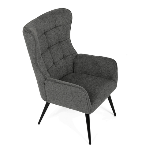 Křeslo ušák, šedá, látka, AK-315 GREY2