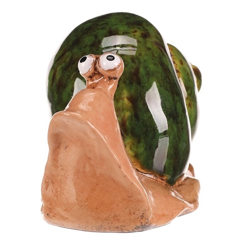 Šnek - keramická figurka, zelená, cena za 1 ks