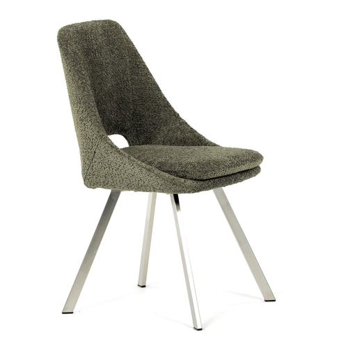 Jídelní židle, zelená, látka bouclé, DCL-W1174 GRN2