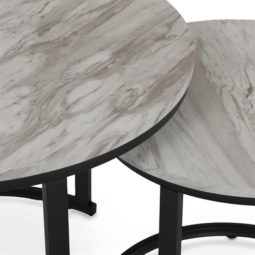 Konferenční stolek 70x70x51cm, mdf, mramor, CT-X7122 WT