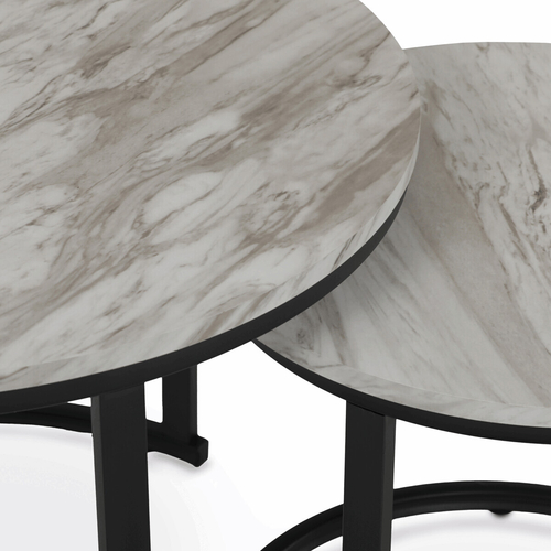 Konferenční stolek 70x70x51cm, mdf, mramor, CT-X7122 WT