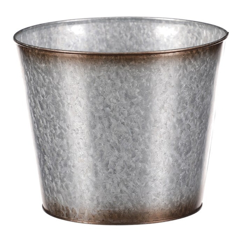 Kovový obal na květiny. Design s růžemi.