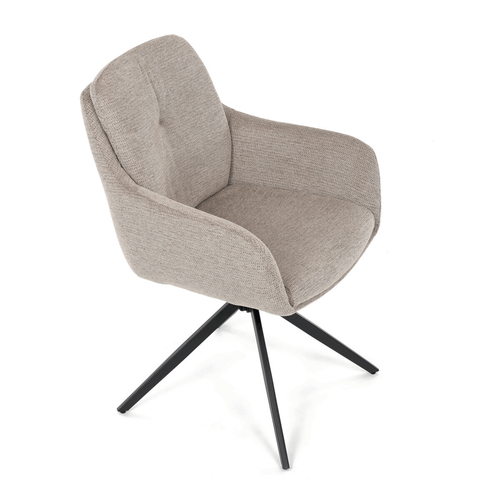 Jídelní židle otočná 180°, béžová, látka, DCH-P3174 LAN2
