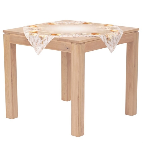Ubrus - vzor se zlatými ozdobami, 100% polyester, 80 x 80 cm