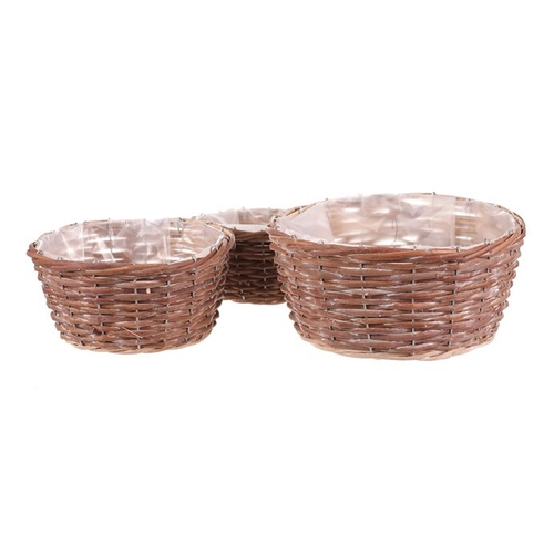 Obal proutěný - kulatý, přírodní, cena za sadu 3 ks