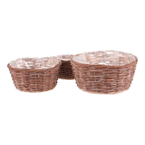 Obal proutěný - kulatý, přírodní, cena za sadu 3 ks