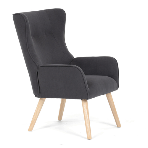 Křeslo ušák, šedá, manšestrová látka, AK-314 GREY2