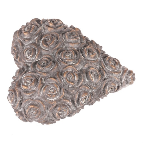 Srdce s růžemi - betonové, antracitově šedé