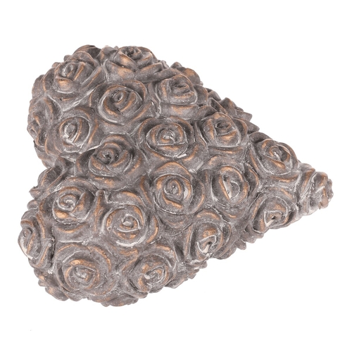 Srdce s růžemi - betonové, antracitově šedé