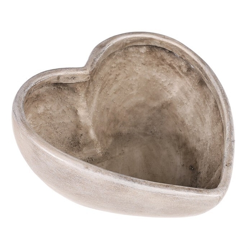 Obal květinový pietní - srdce, polyresin, šedý
