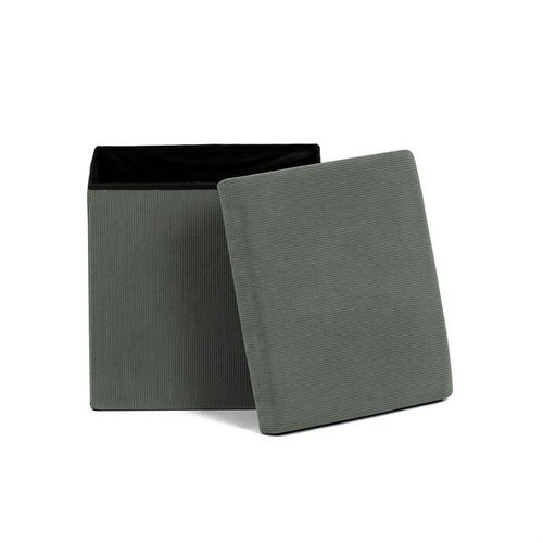 Taburet s úložným prostorem, zelená, manšestrová látka, TAB-471 GRN6