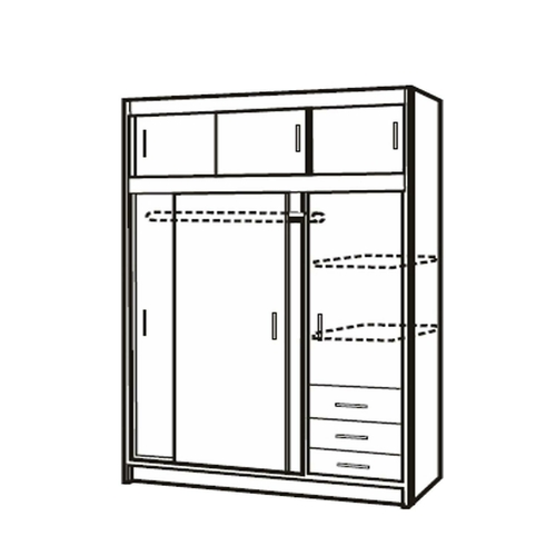 Skříň s posuvnými dveřmi 53000 dub