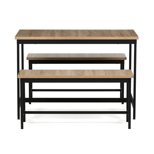 Jídelní set s 2 lavicemi, 110x60x75cm, mdf, dub, AUT-G1175 OAK