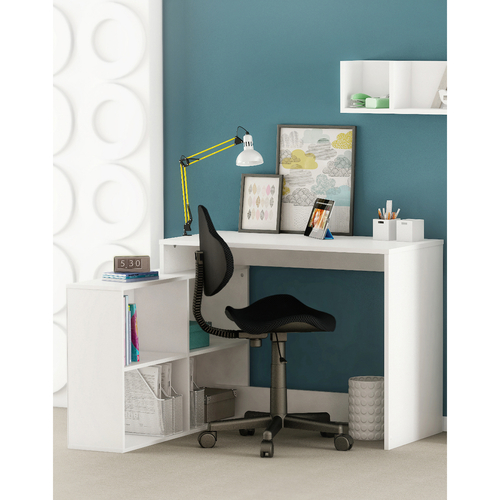 Rohový psací stůl CORNER bílý