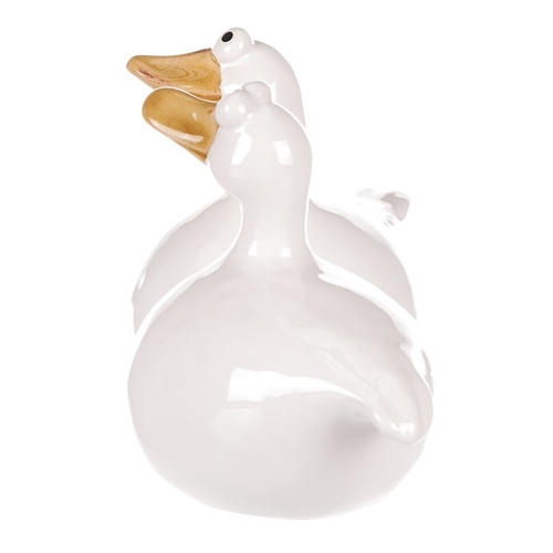 Kachna - keramická figurka, bílá, cena za 1 ks