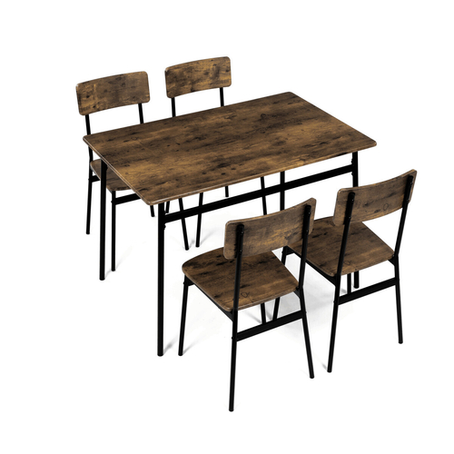 Jídelní set s 4 židlemi, 110x70x76cm, mdf, old wood, AUT-O2155 OLW