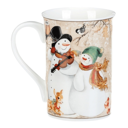 Hrnek porcelánový - 320 ml, dárkové balení, sněhuláci  a veselá zvířátka