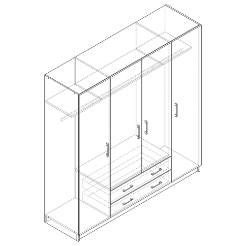 Skříň ESO 4dveřová 21540 bílá