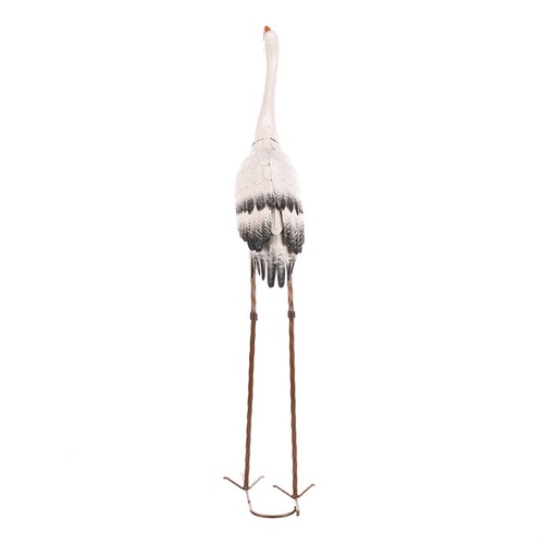 Čáp - 76 cm, kovová zahradní dekorace, barva bílá