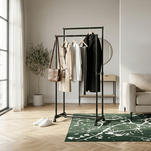 Stojan na šaty, kov, černá, GD-164 BK
