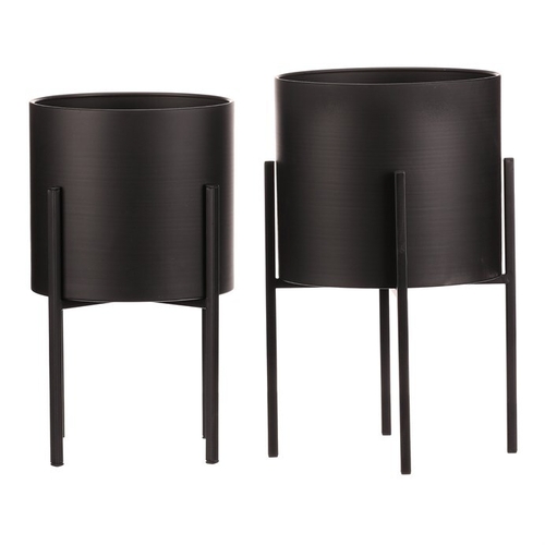 Stojan - kovový, kulatý, černý mat, cena za sadu 2 ks