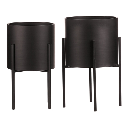 Stojan - kovový, kulatý, černý mat, cena za sadu 2 ks