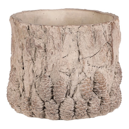 Obal betonový - vzor kůry se šiškami, vel. M, světle šedý