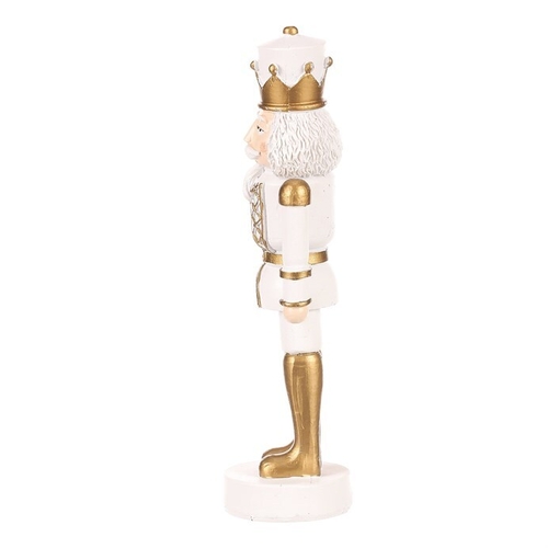 Voják - figurka na postavení, polyresin, barva bílo-zlatá