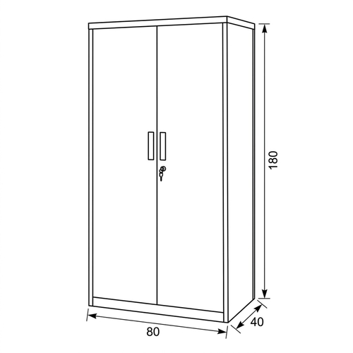 Komoda 80x40x180cm, kov, bílá, AUS-E1115 GREY