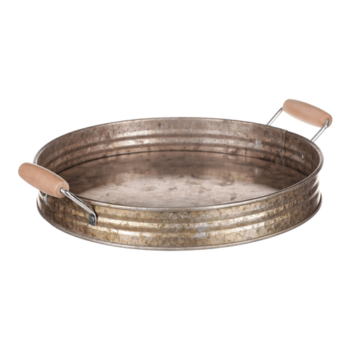 Tác kovový - tvar pánve, zinkový, barva měděná