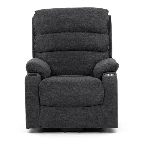 Polohovací křeslo, elektrické kabelové ovládání, šedá, látka, TV-S8348 GREY2
