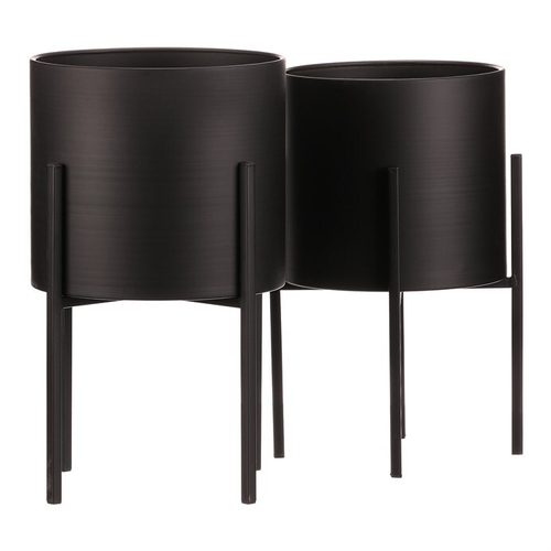 Stojan - kovový, kulatý, černý mat, cena za sadu 2 ks