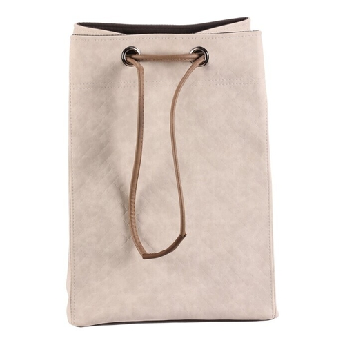 Koš prádelní - látkový, stahovací, krémová barva