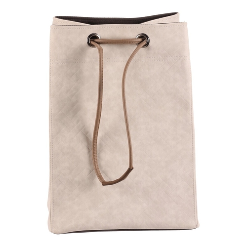 Koš prádelní - látkový, stahovací, krémová barva