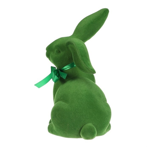 Zajíc - keramická figurka, semišový povrch, vel. L, zelená
