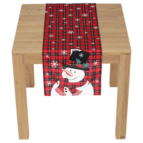 Běhoun - se sněhulákem, 100% polyester, 40 x 150 cm