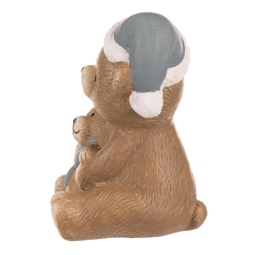 Medvěd s medvídětem - sedící, keramická figurka