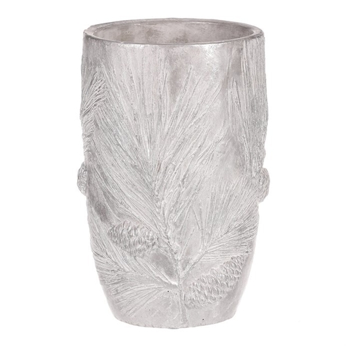 Váza betonová - vzor borovice, barva stříbrná