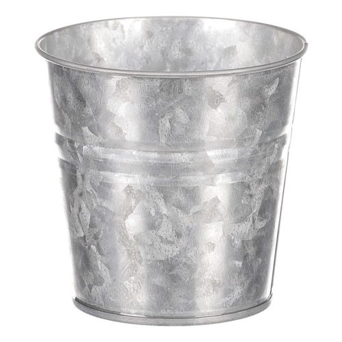 Obal kovový - kulatý, zinkový, barva stříbrná