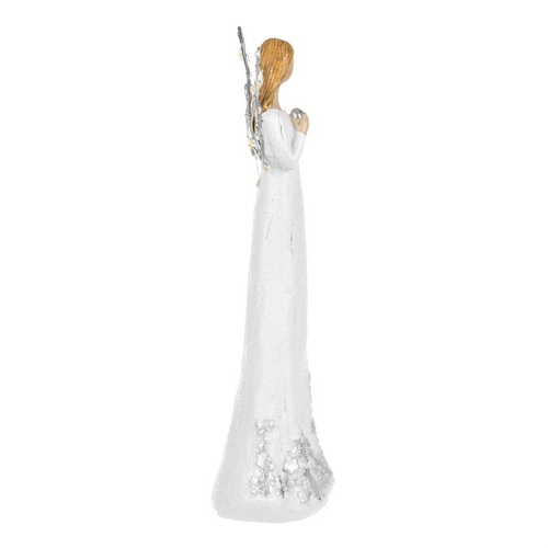 Anděl se svítícími křídly - polyresin, LED osvětl., bílý