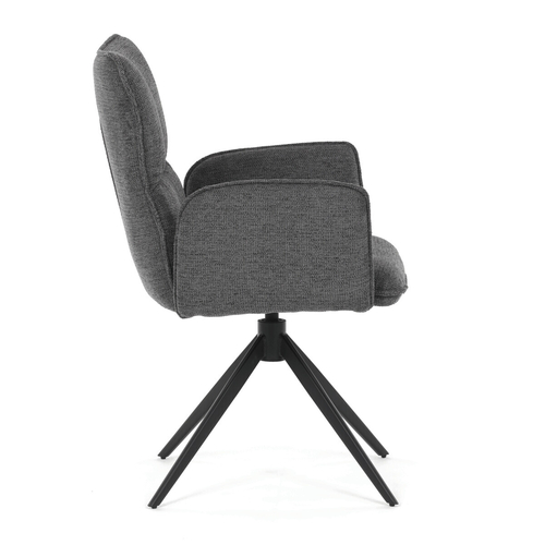 Jídelní židle otočná 360°, šedá, látka, DCH-D1328 GREY2