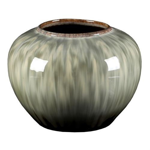 Váza keramická - zaoblená, 20 cm, šedá
