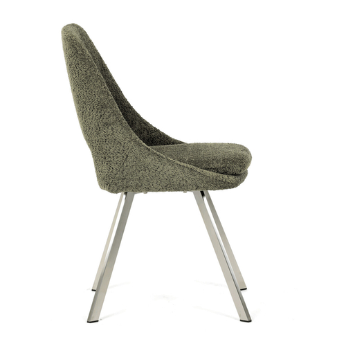 Jídelní židle, zelená, látka bouclé, DCL-W1174 GRN2