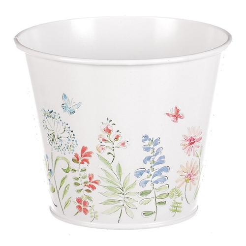 Kovový obal na květiny, květinový design.