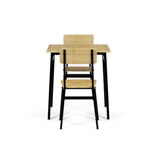 Jídelní set s 2 židlemi, 70x70x76cm, mdf, divoký dub, AUT-O2121 OAK