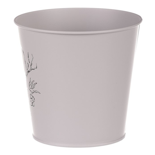 Obal kovový - motiv ptáčka, barva šedá