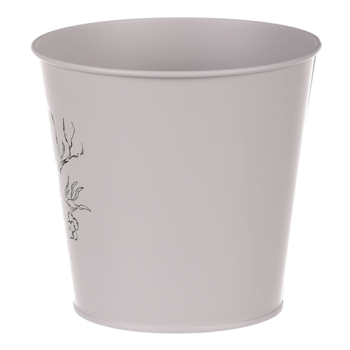 Obal kovový - motiv ptáčka, barva šedá