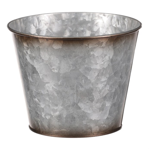 Kovový obal na květiny, design s ptáčky.